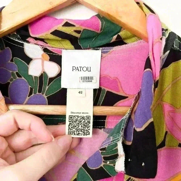 Patou Floral Maxi Dress SZ Large 42 Boho Festival Retro Luxury Designer Hippie - Picture 10 of 11